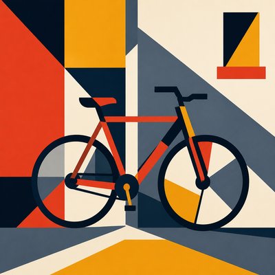 bicyle resting against a wall