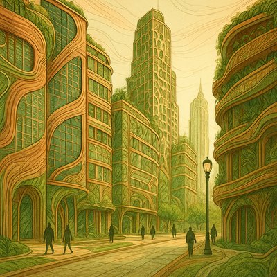 Sustainable Architecture Art Style Transfer Example