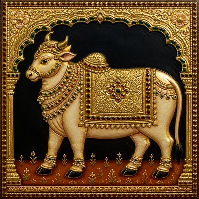 animal standing in natural pose — Thanjavur Art Style