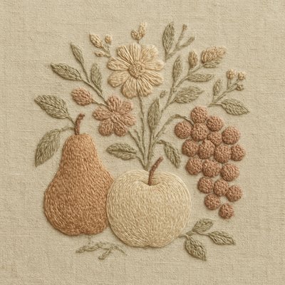 still life arrangement of fruits and flowers