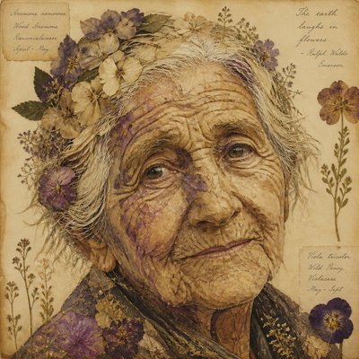 close-up portrait of an elderly person with expressive weathered features
