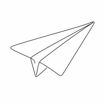 a paper plane, clean minimal composition on a plain background, no text