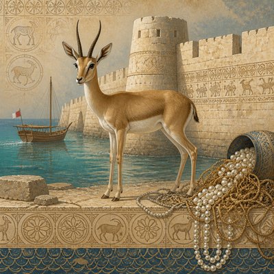 animal standing in natural pose — Bahraini Art Style