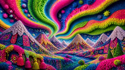 a flowing aurora over snowy peaks, wide sweeping composition, no people, no text