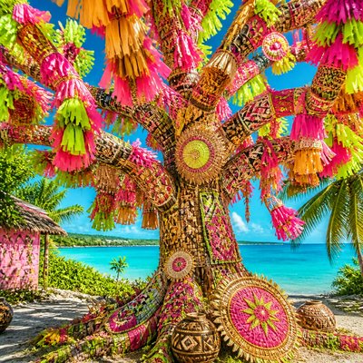 a tree in nature — Bahamian Art Style