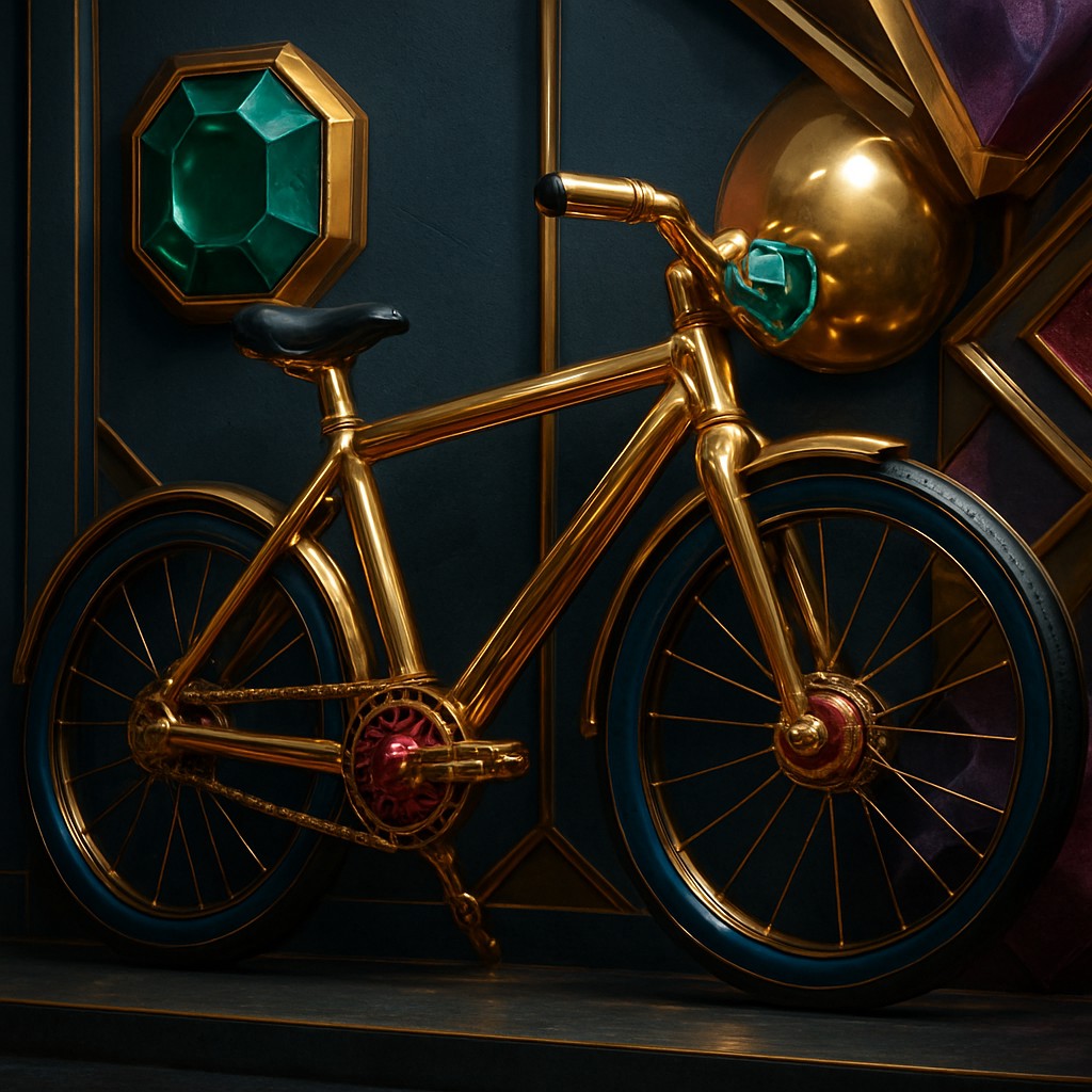 bicyle resting against a wall