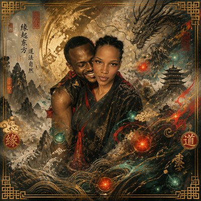 a painting of a man and a woman hugging