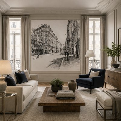 Transitional Interior Design Style Transfer Example