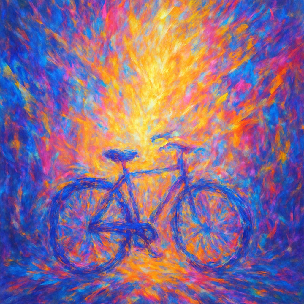 bicyle resting against a wall