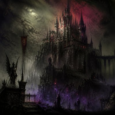 a grand castle with towers on a hilltop