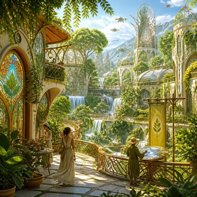 wide landscape with natural scenery — Solarpunk Aesthetic