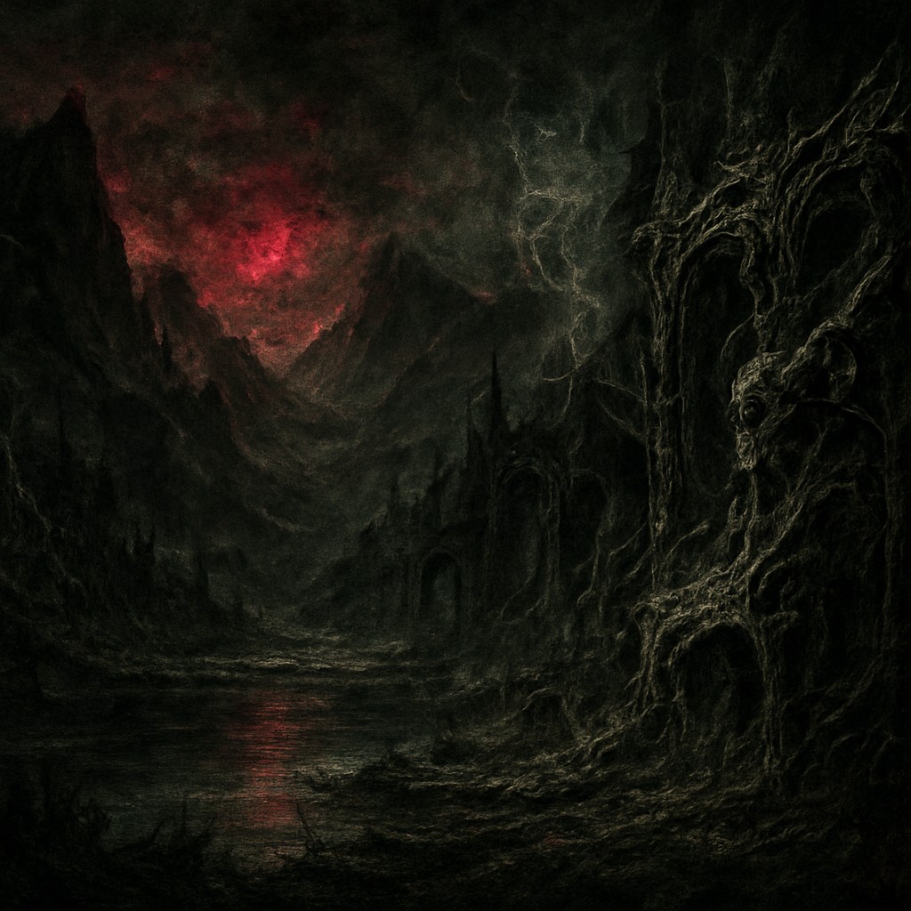 serene landscape with mountains and water