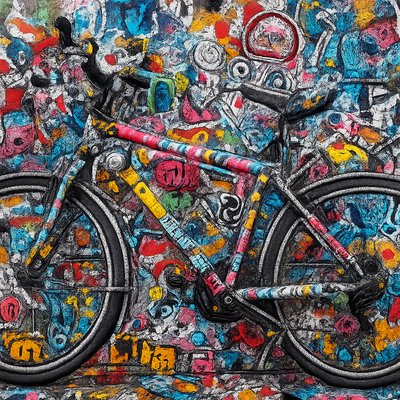 bicyle resting against a wall