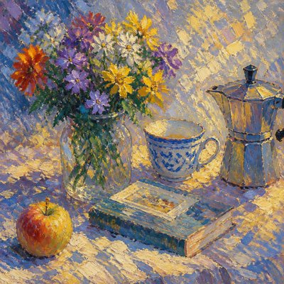 still life with everyday objects — Impressionist Landscape Art Style