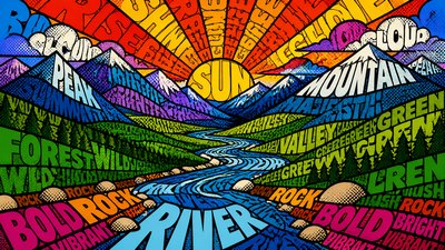 a vast valley with a river winding toward distant mountains at sunrise, no people, no text