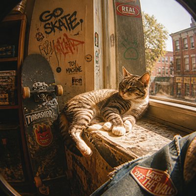 a cat lounging in a sunlit window