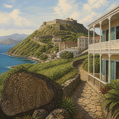 wide landscape with natural scenery — Saint Kitts Art Style