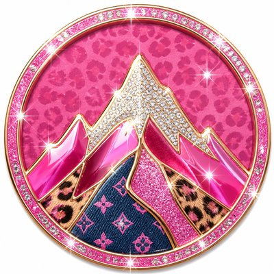 an emblem of a mountain peak inside a circle, simple bold shapes on a plain background, no text or lettering