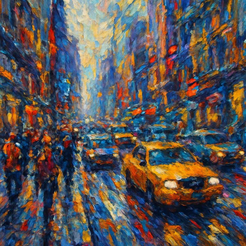 urban street with city activity