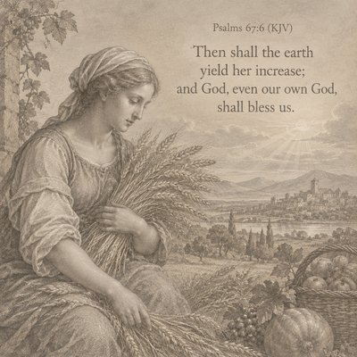 Psalms 67:6 (KJV)
Then shall the earth yield her increase; and God, even our own God, shall bless us.



