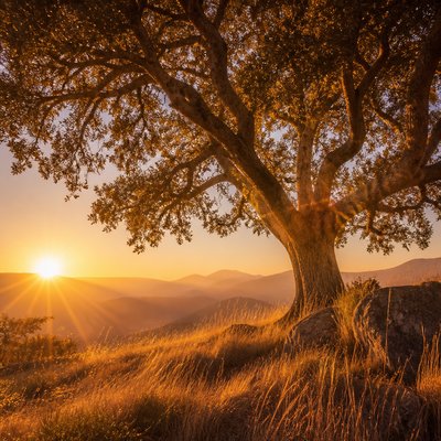 a tree in nature — Golden Hour Landscape Photography Style