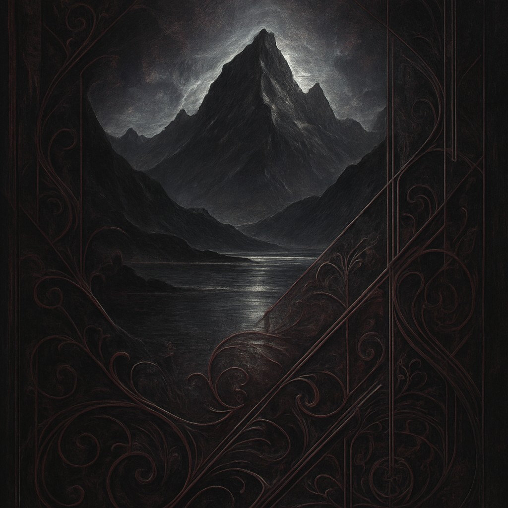 serene landscape with mountains and water