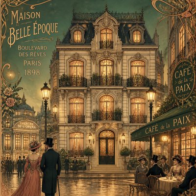 house with front view — Belle Époque Art Style