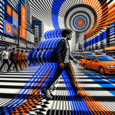 urban street with city activity