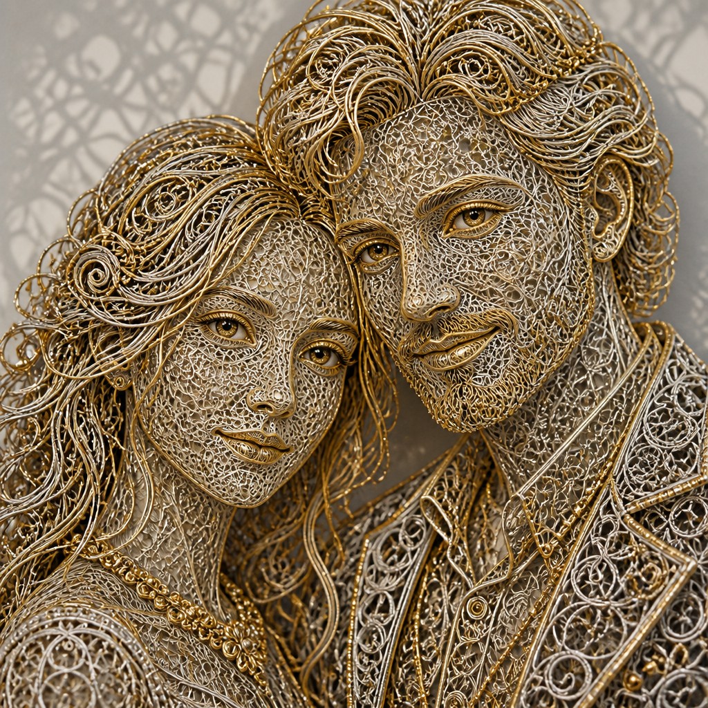 portrait of two people together — Filigree Jewelry Style