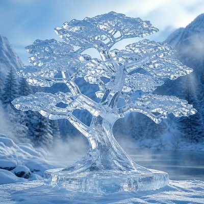 a tree in nature — Ice Sculpture Style