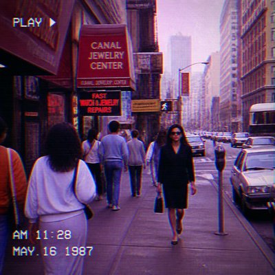urban street with city activity