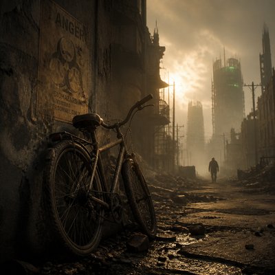 bicyle resting against a wall