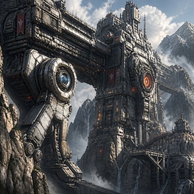 wide landscape with natural scenery — Mecha Sci-Fi Art