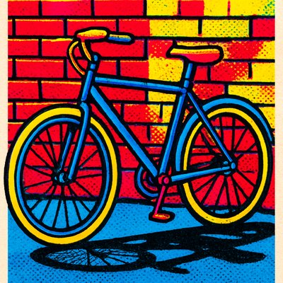 bicyle resting against a wall