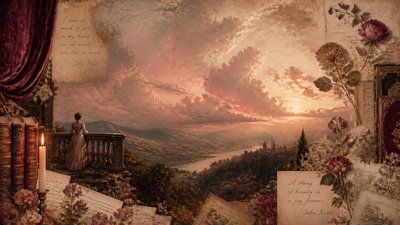 sweeping panoramic landscape with a dramatic sky
