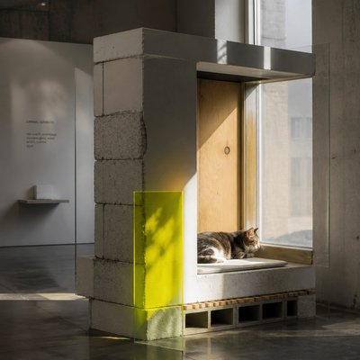 a cat lounging in a sunlit window
