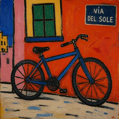 bicyle resting against a wall