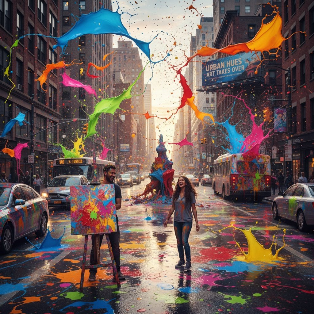 Busy urban city street