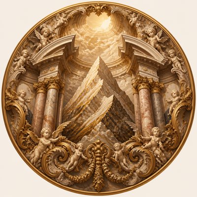 an emblem of a mountain peak inside a circle, simple bold shapes on a plain background, no text or lettering
