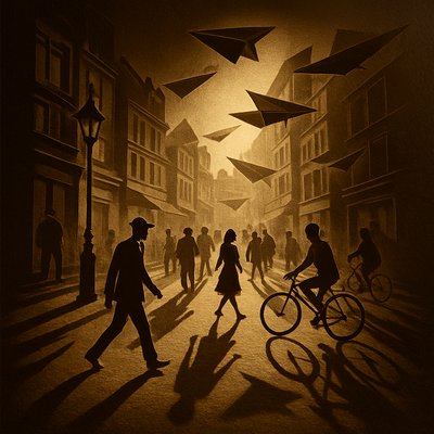 urban street with city activity