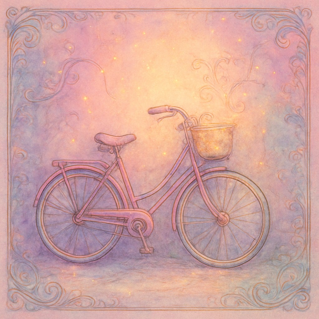 bicyle resting against a wall
