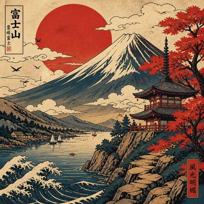 serene landscape with mountains and water