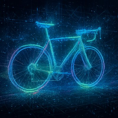 bicyle resting against a wall