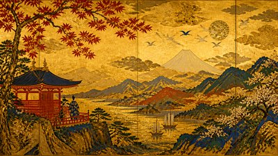 sweeping panoramic landscape with a dramatic sky