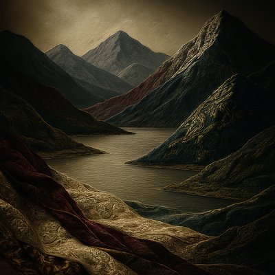serene landscape with mountains and water