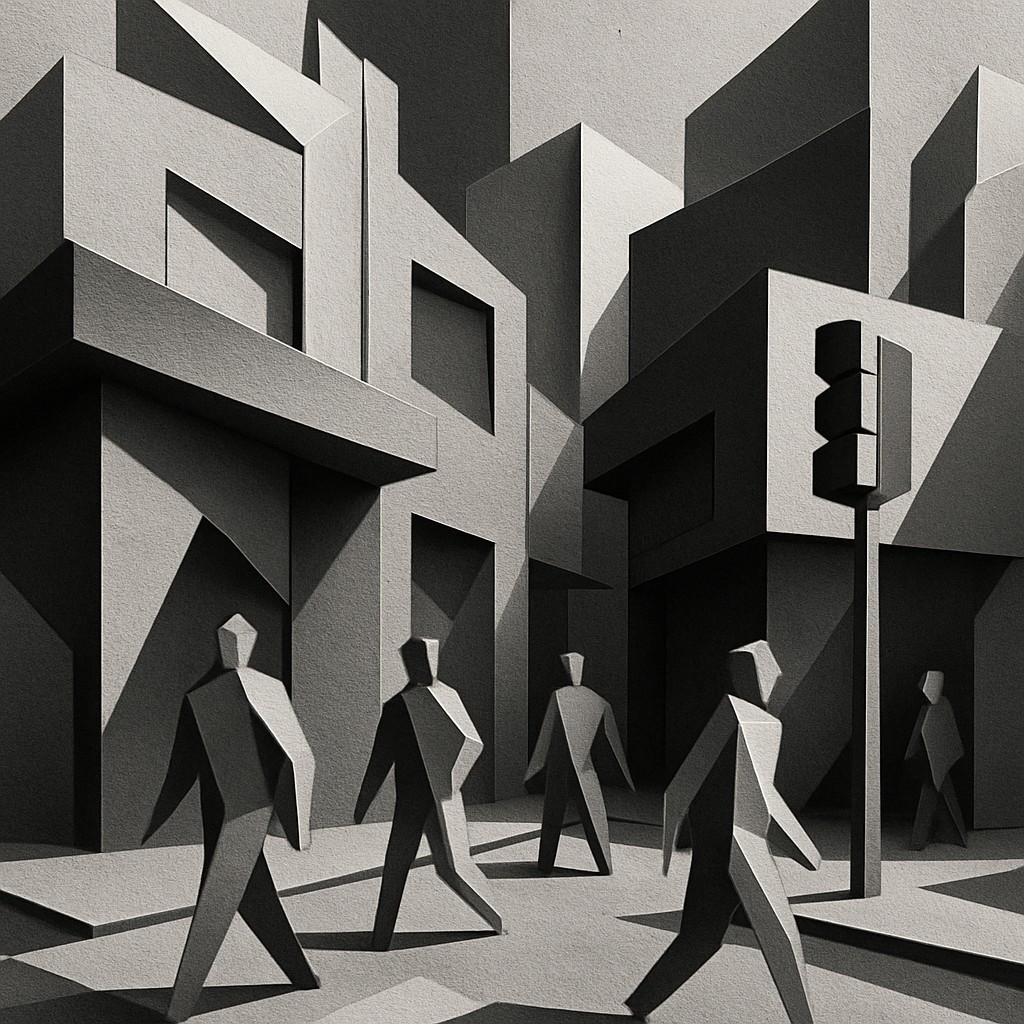 urban street with city activity