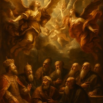 angels and heavenly powers above earthly kings and Sanhedrin