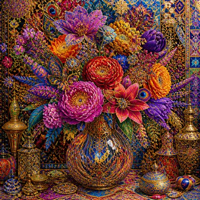bouquet of flowers in a glass vase