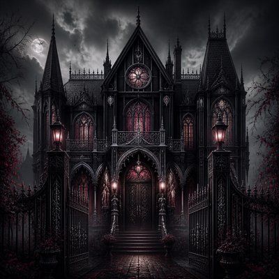 house with front view — Modern Gothic Art