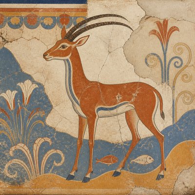 animal standing in natural pose — Minoan Fresco Art Style